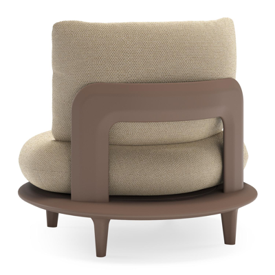 Bomero loungestoel in taupe aluminium met althea camel all weather cosytica kussen