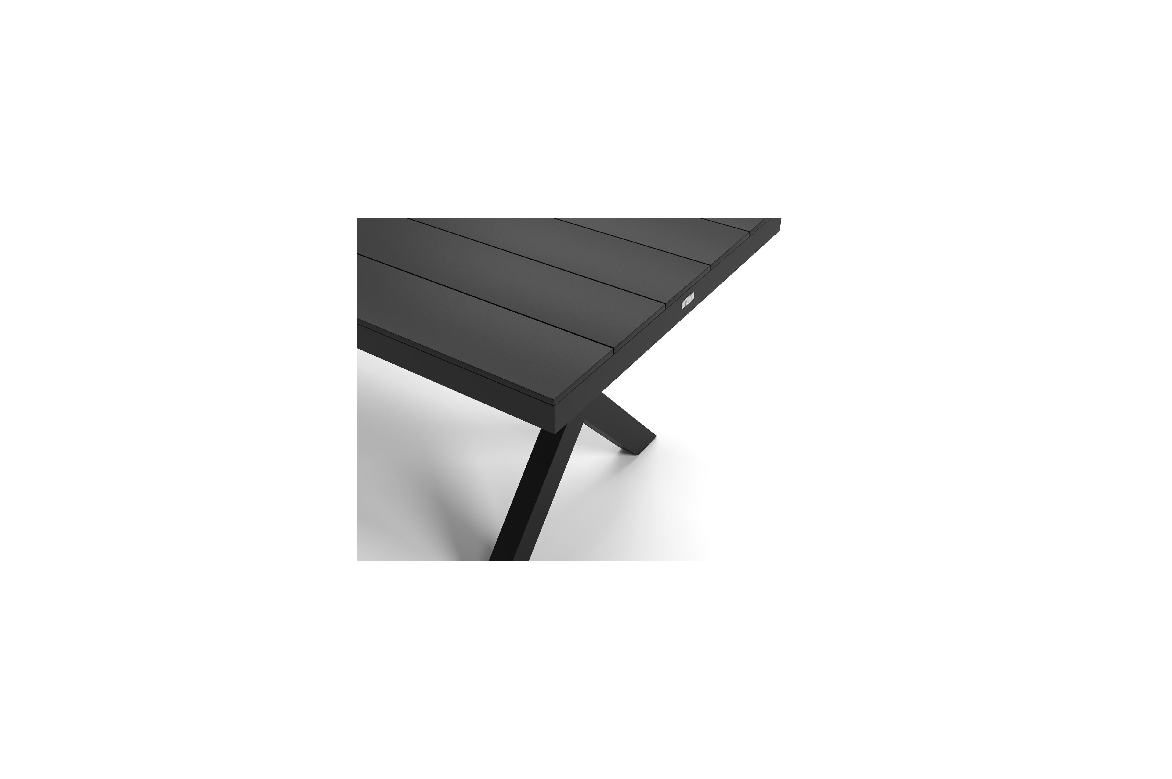 Bahia tuinset in zwart aluminium met 6 Paco tuinstoelen