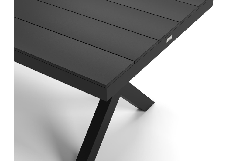 Bahia tuinset in zwart aluminium met 6 Paco tuinstoelen