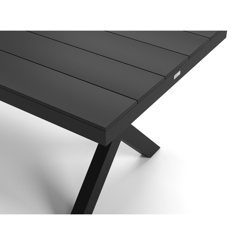 Bahia tuintafel in zwart aluminium - L 200 x B 89 x H 75 cm