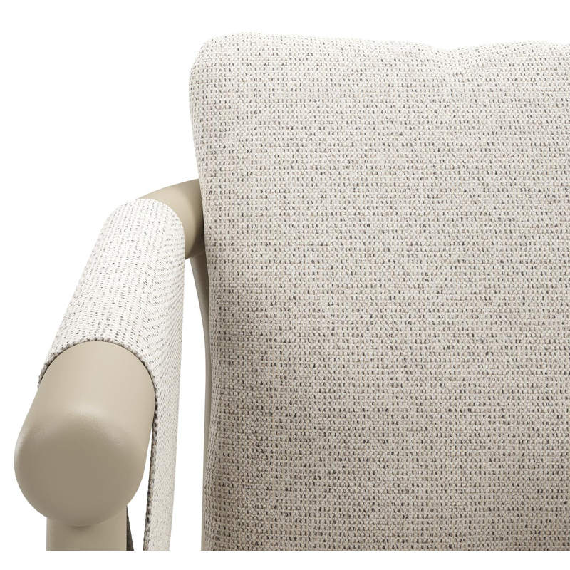 Amico stapelbare tuinstoel in beige aluminium met stoelkussen in All Weather Solica Firenze Natural