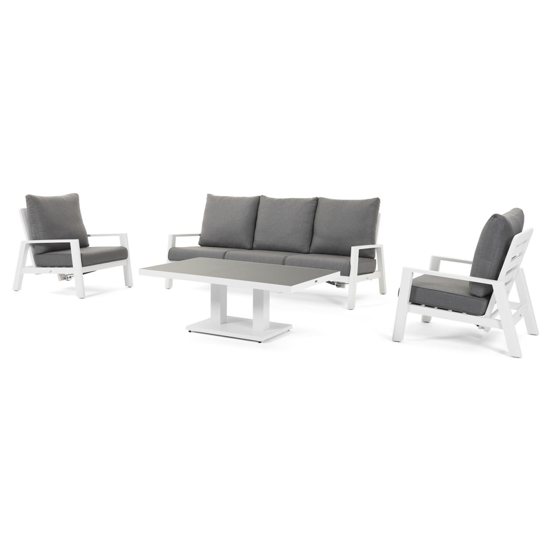 Cirello lounge 1-zit in wit aluminium