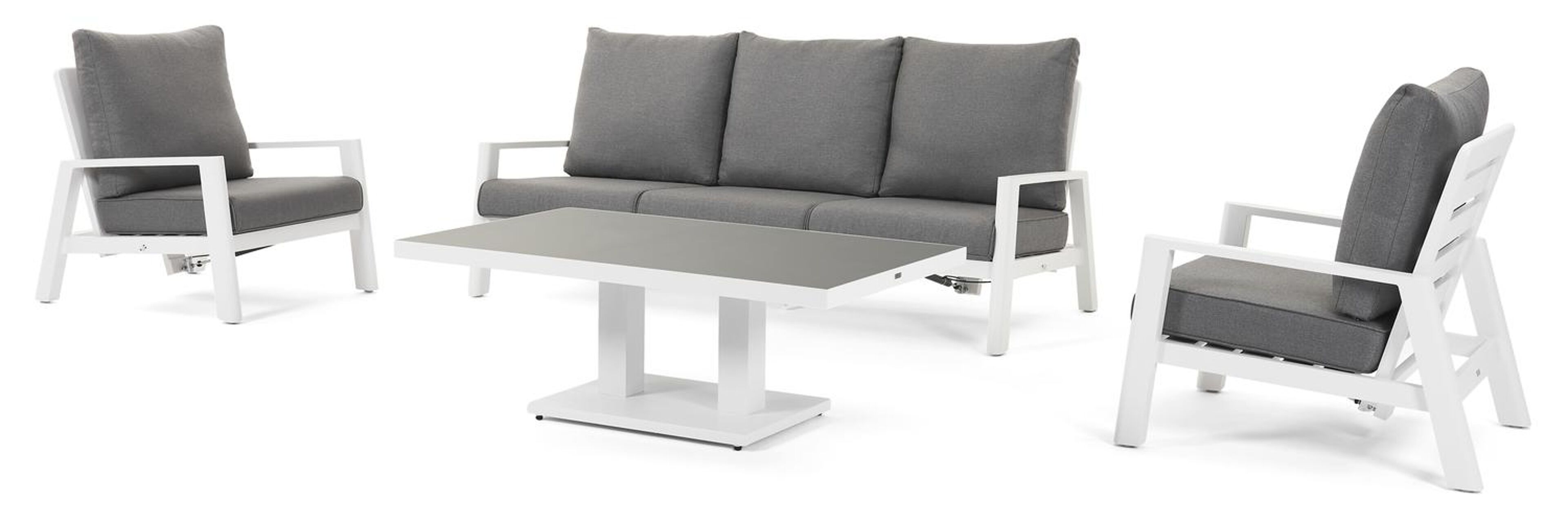 Cirello lounge 1-zit in wit aluminium