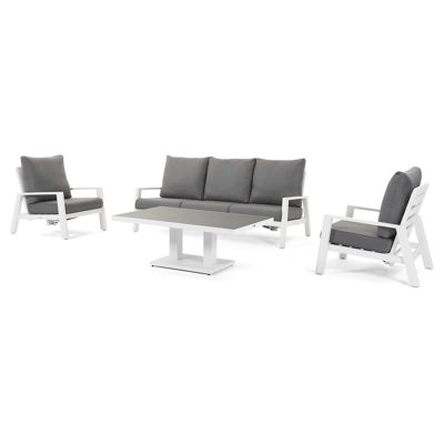 Cirello lounge 1-zit in wit aluminium