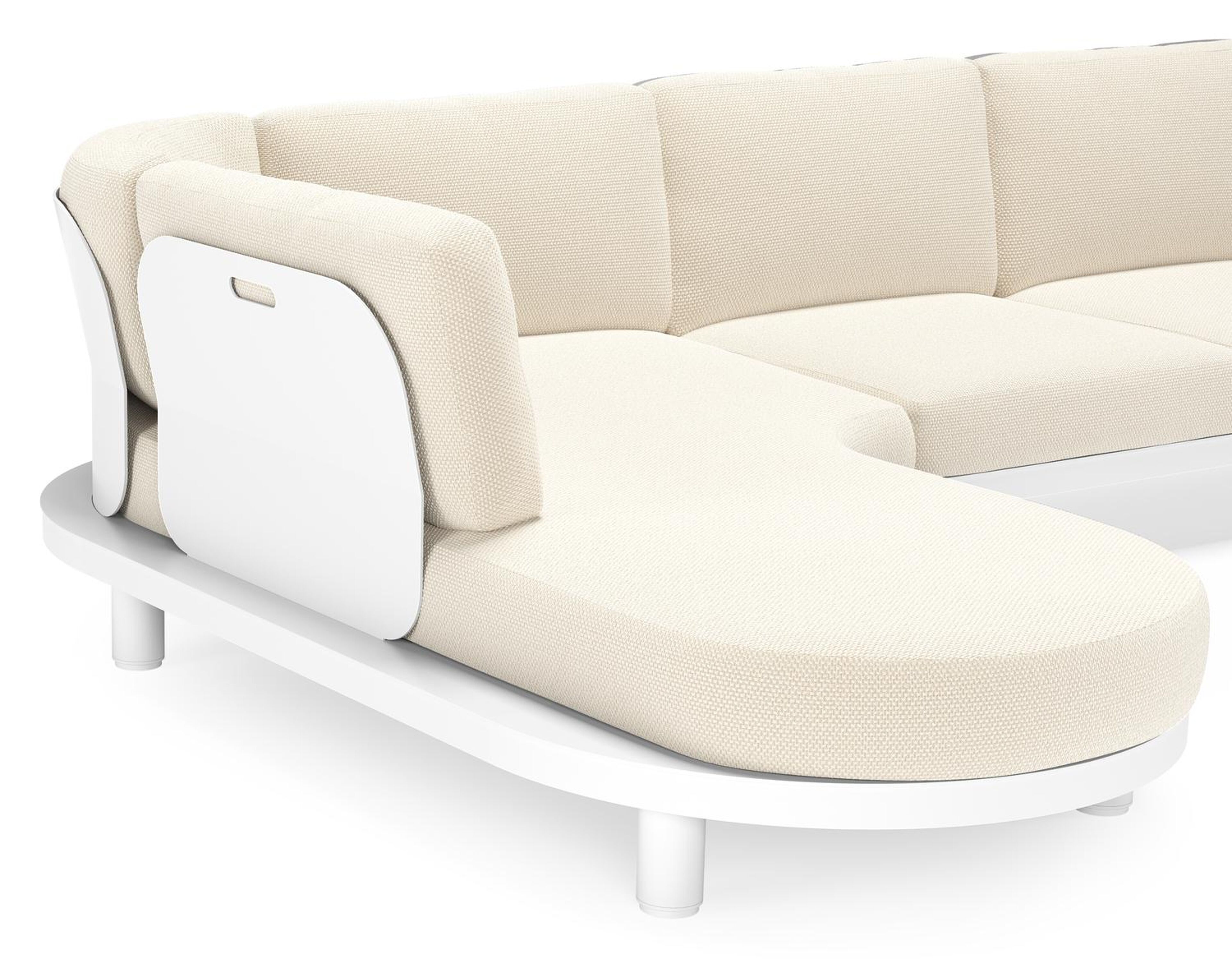 Donato loungehoek in wit aluminium met all weather cosytica Althea Off White kussen