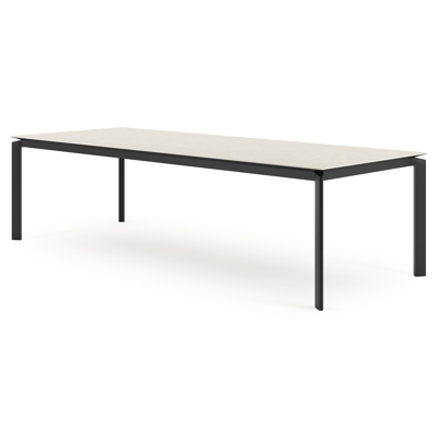 Cirello tuintafel in zwart aluminium en volkeramiek shilin - L 280 x B 110 x H 75 cm