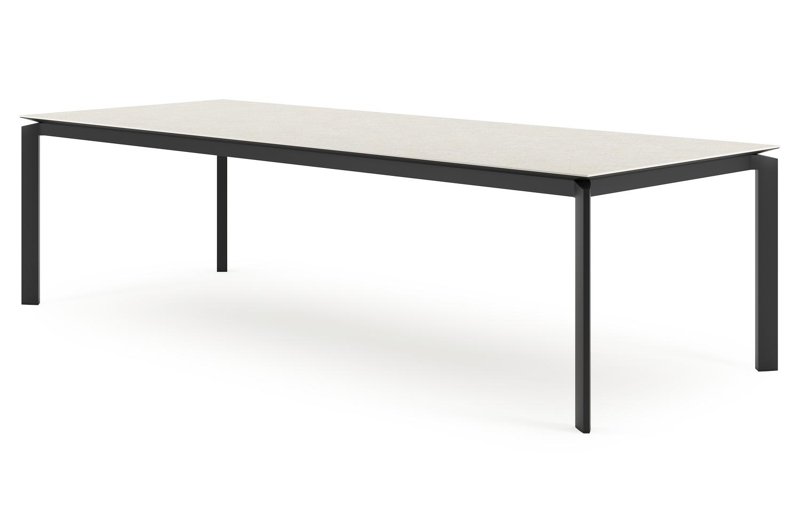Cirello tuintafel in zwart aluminium en volkeramiek shilin - L 280 x B 110 x H 75 cm
