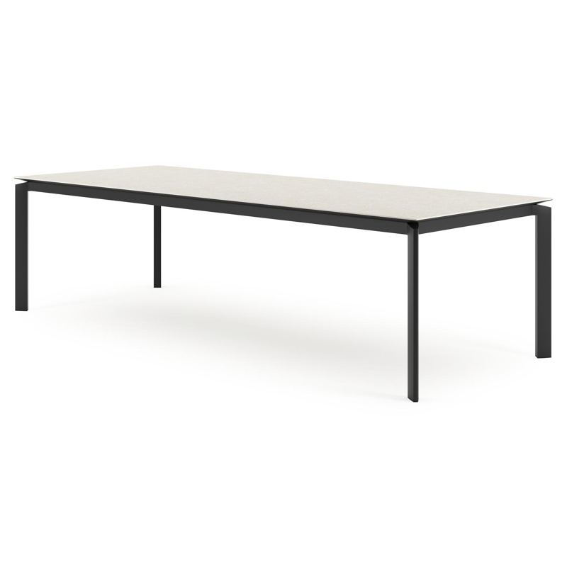 Cirello tuintafel in zwart aluminium en volkeramiek shilin - L 280 x B 110 x H 75 cm