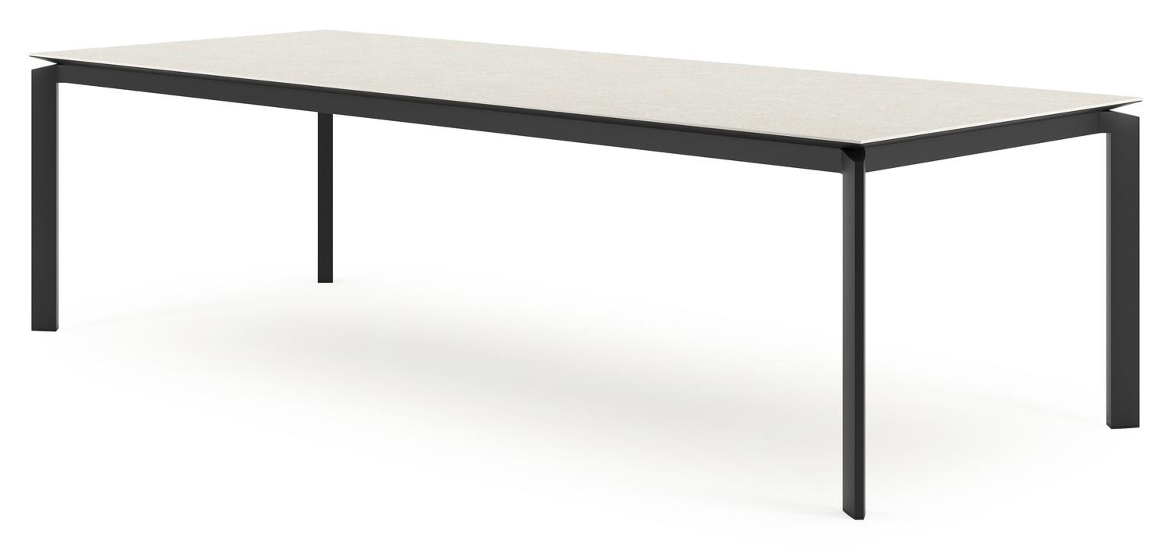 Cirello tuintafel in zwart aluminium en volkeramiek shilin - L 280 x B 110 x H 75 cm
