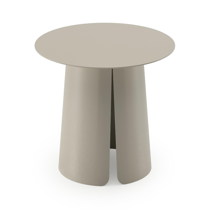Avila bijzettafel in beige aluminium - Dia. 45 x H 39 cm