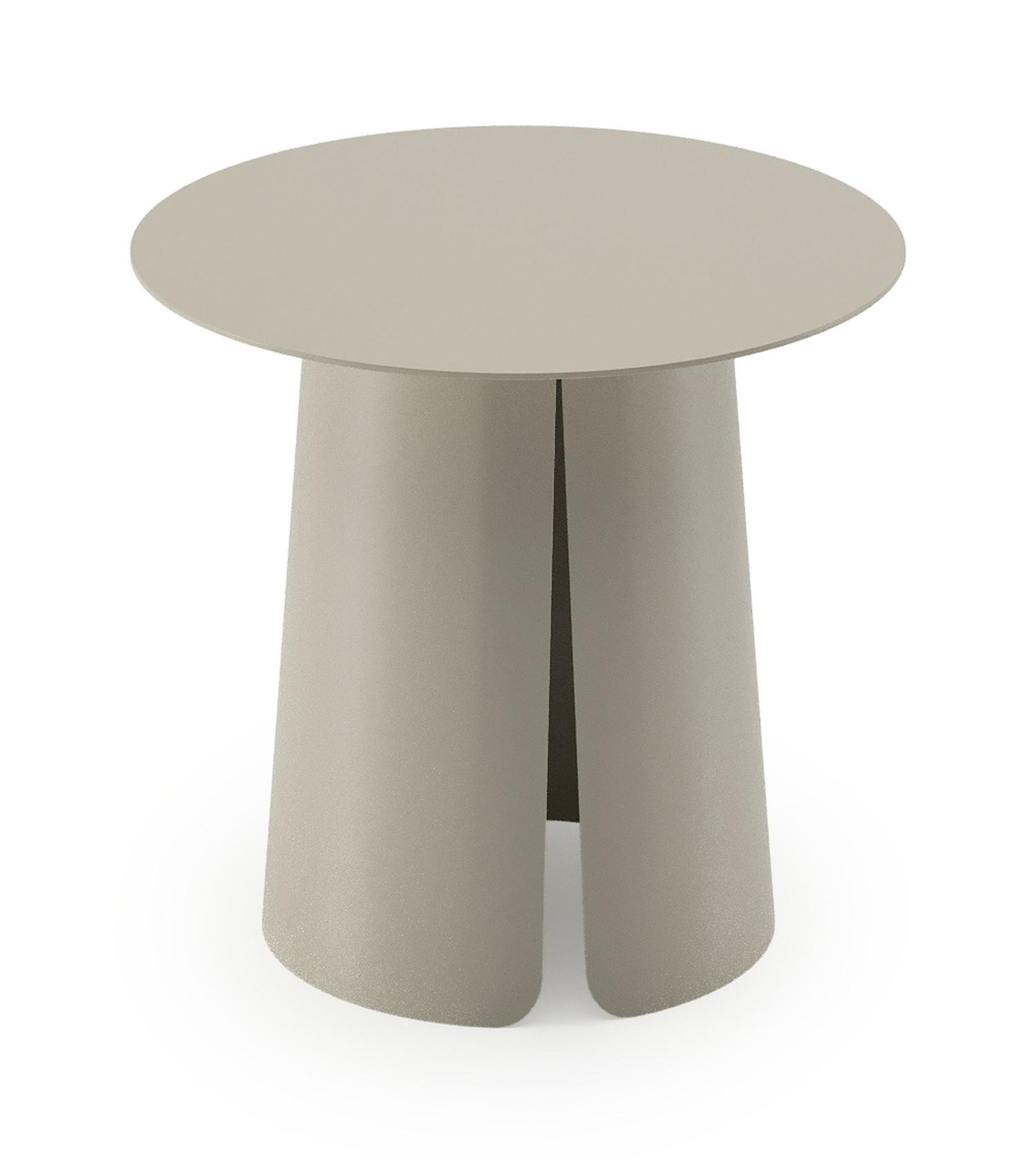 Avila bijzettafel in beige aluminium - Dia. 45 x H 39 cm