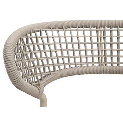 Donato XL tuinstoel in beige aluminium en beige vierkant geweven ronde rope