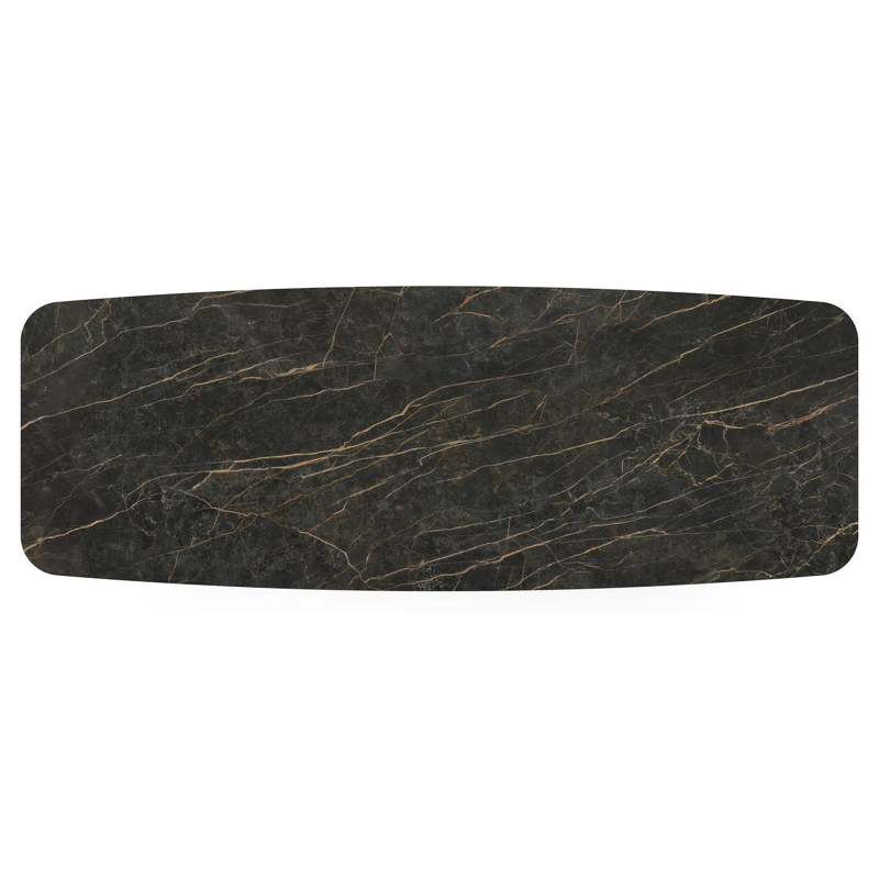 Table de jardin Pagino en aluminium noir et céramique pleine black obsession - Lg 315 x Larg. 115 x H 74 cm