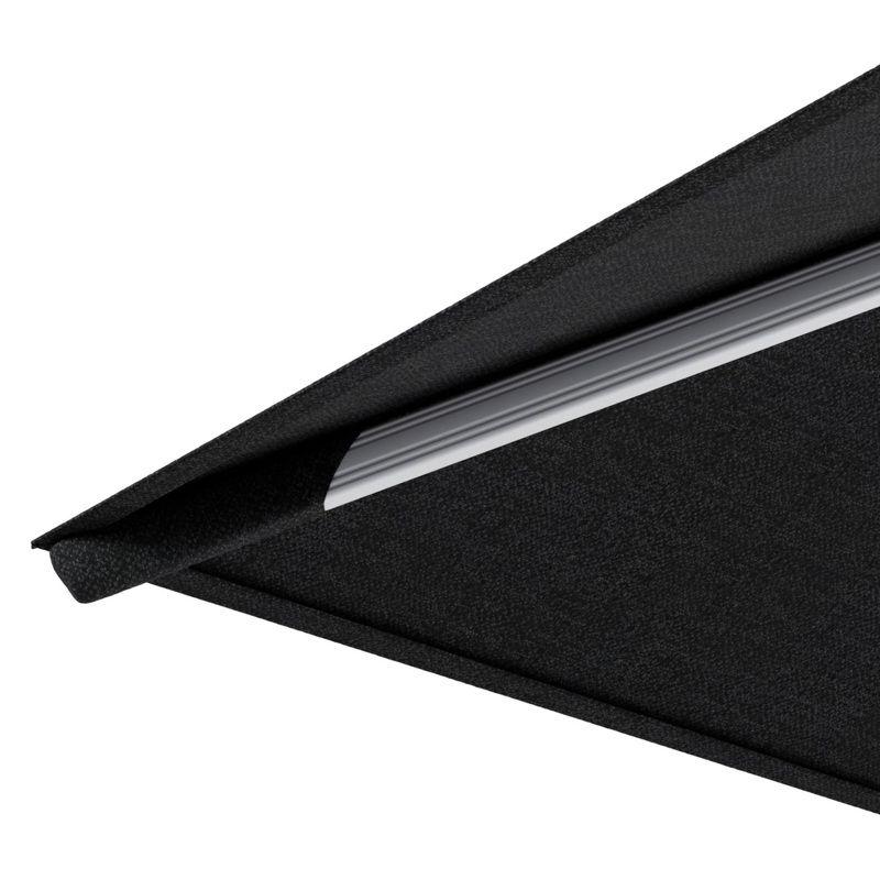 Parasol pendant Rufina avec fonction tilt en aluminium blanc et toile de parasol en All Weather Sunbrella® Luxe Chartres Sooty  - Lg.1 300 x Lg.2 300 cm (sans pied de parasol