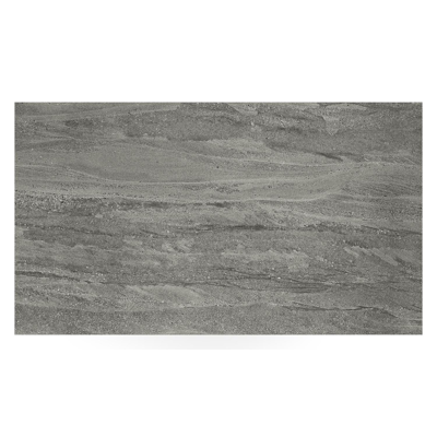 Cirello Pop up loungetafel in zwart aluminium en grijs volkeramiek - L 140 x B 80 x H 71,6 cm