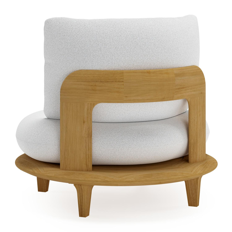 Bomero loungestoel in teak met ego birch all weather solica kussen