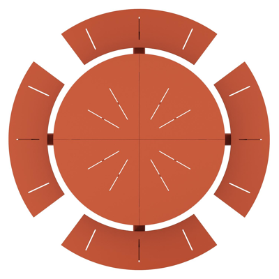 Rondino picknicktafel rond in roestbruin aluminium - Dia. 236 x H 71.5 cm