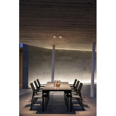 Como stapelbare tuinstoel in zwart aluminium en zwart textilene