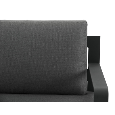 Navelli loungeset in zwart aluminium met grijs weather+ softtouch kussens