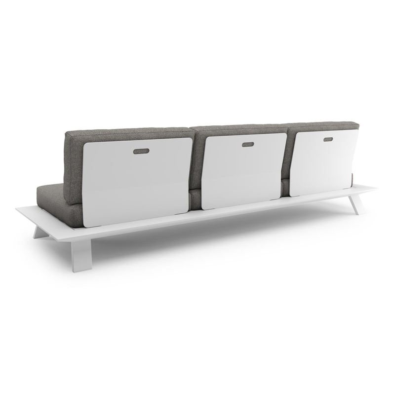 Cesano loungebank in wit aluminium met tundra charcoal all weather Sunbrella® luxe kussen