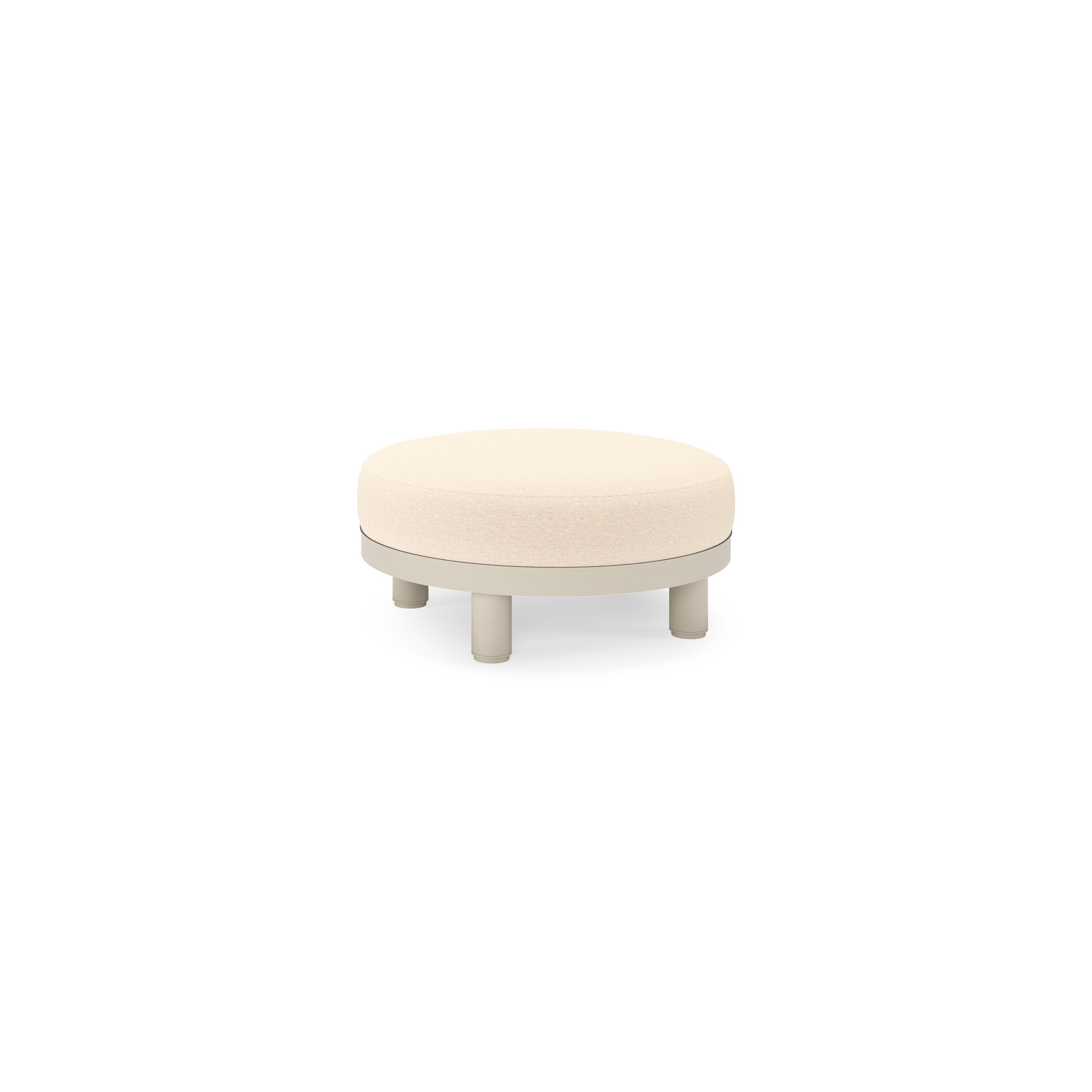 Donato lounge poef in beige aluminium met all weather sunbrella® luxe Heritage Papyrus kussen
