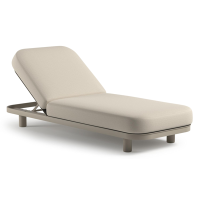 Donato verstelbaar ligbed in beige aluminium met All Weather Sunbrella® luxe lopi marble kussen