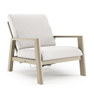 Cirello loungestoel in beige aluminium met soul optik all weather solica kussen