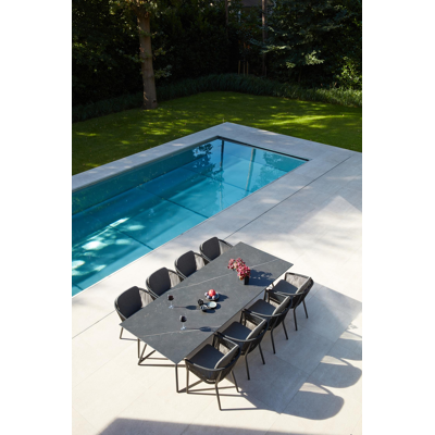 Orso tuintafel in zwart aluminium met tafelblad in volkeramiek - L 280 x B 110 cm