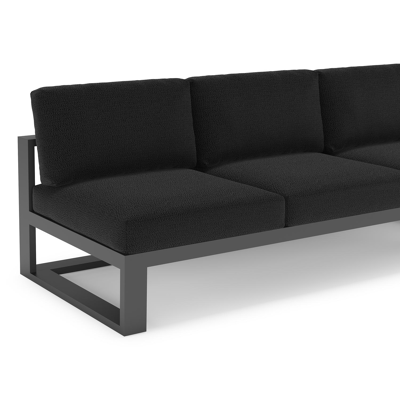 Verato loungehoek in zwart aluminium met lopi baribal all weather sunbrella® luxe kussen