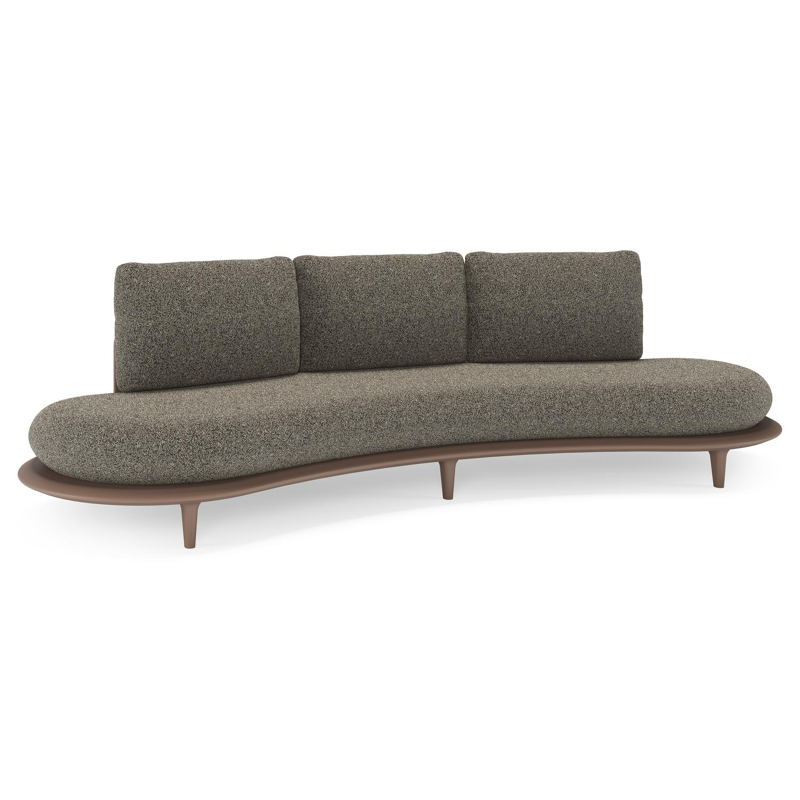 Canapé de jardin Bomero en aluminium taupe et coussins en all weather cosytica marbella tunder