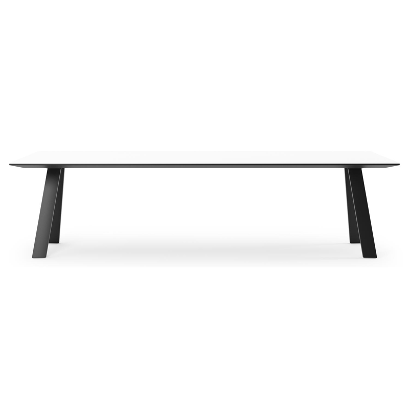 Cesano tuintafel in zwart aluminium en volkeramiek arctic white - L 280 x B 110 x H 75 cm
