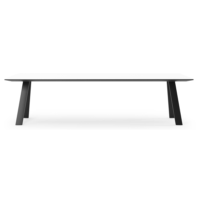 Cesano tuintafel in zwart aluminium en volkeramiek arctic white - L 280 x B 110 x H 75 cm