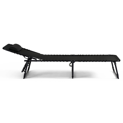 Ensemble de 2 chaises longues réglables Lira en acier noir avec textilène noir