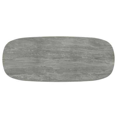 Amico tuintafel bombo in zwart aluminium en volkeramiek Aspen Grey - L 320 x B 130 x H 73.5 cm