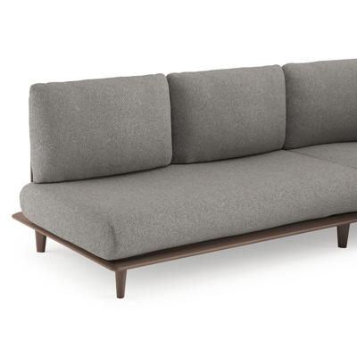 Bomero loungehoek in taupe aluminium met tundra charcoal all weather sunbrella® luxe kussen