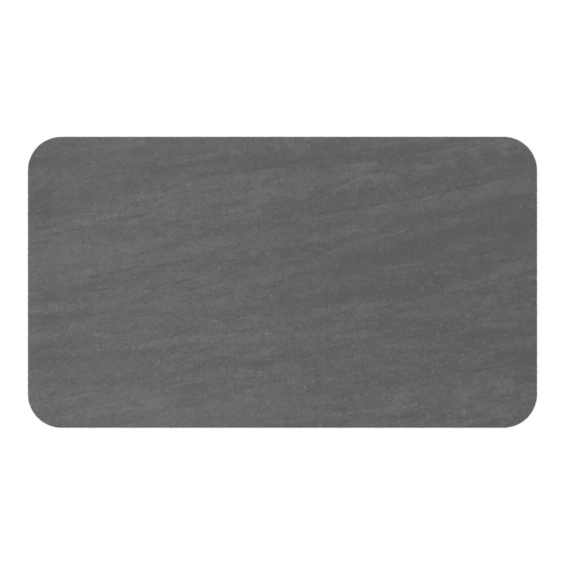 Orso tuintafel rechthoekig afgerond in wit aluminium en volkeramiek Basalt Black - L 140 x B 80 x H 74.5 cm