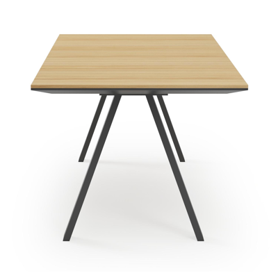 Cesano tuintafel in zwart aluminium en teak - L 240 x B 100 x H 75.5 cm