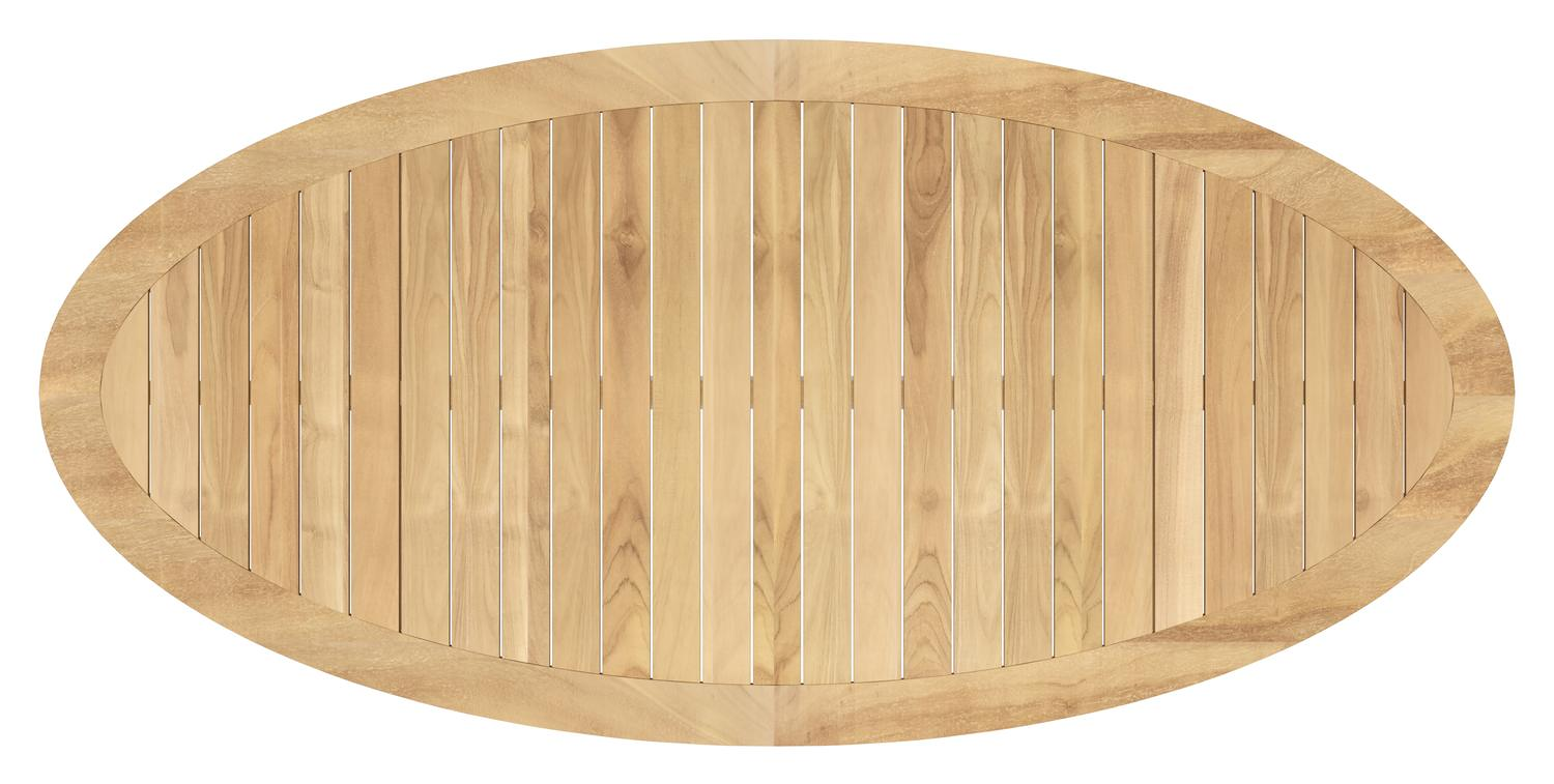 Pamplona ovale tuinset in wit aluminium en teak natural finish met 6 Cosa tuinstoelen