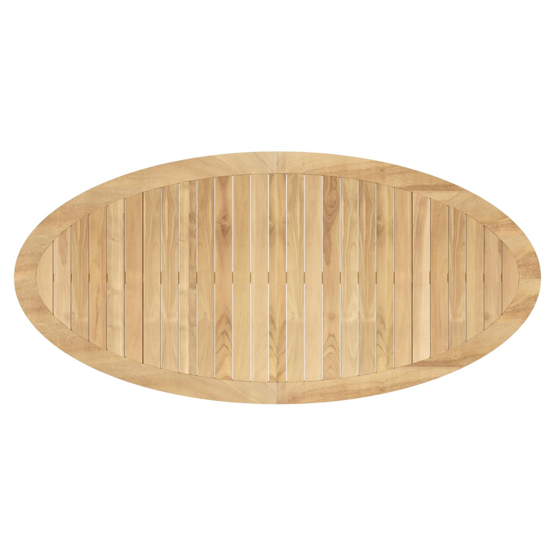 Pamplona ovale tuinset in wit aluminium en teak natural finish met 6 Cosa tuinstoelen