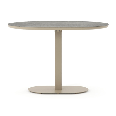 Teramo tuintafel bombo in beige aluminium en volkeramiek Aspen Grey - L 110 x B 70 x H 73.7 cm