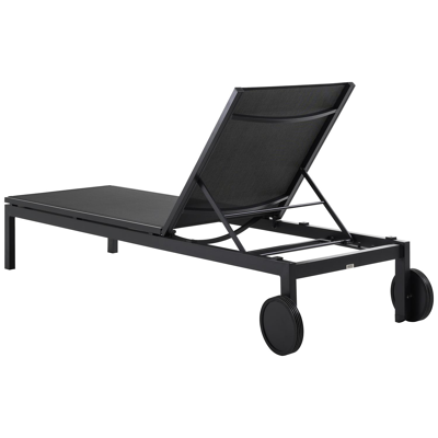 Caravelle verstelbaar ligbed in zwart aluminium met zwart textilene