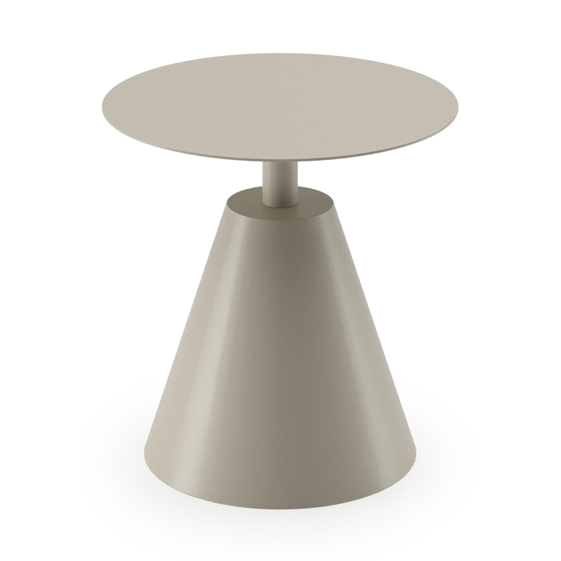 Lucca bijzettafel in beige aluminium - Dia. 50 x H 50 cm