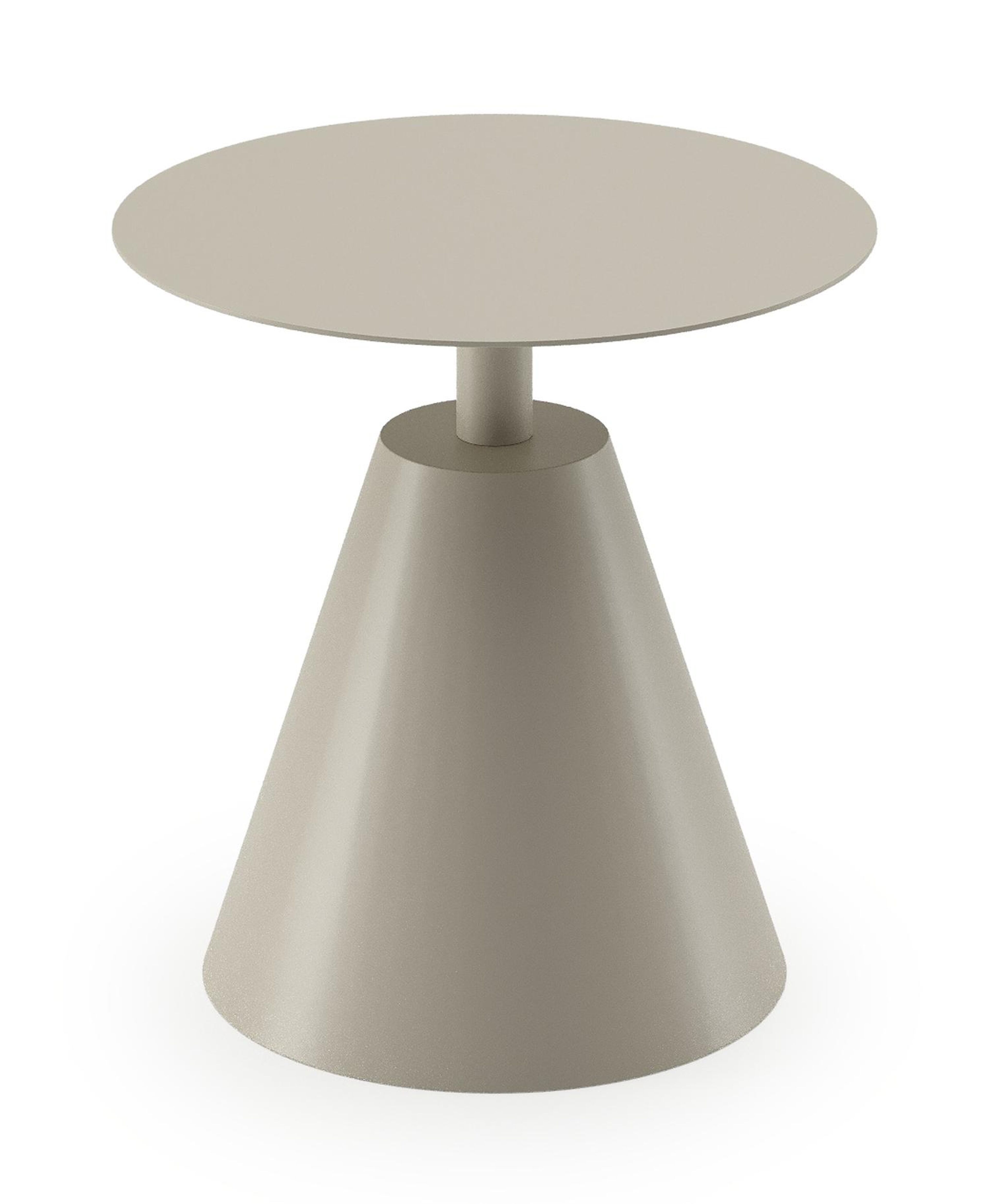 Table d'appoint Lucca en aluminium beige - Diam. 50 x Haut. 50 cm