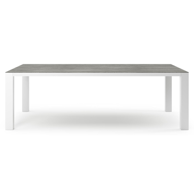 Nano tuintafel in wit aluminium en volkeramiek aspen grey - L 240 x B 148 x H 75 cm