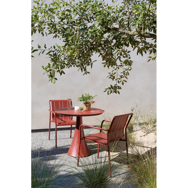Fano tuintafel rond in ruby aluminium - Dia. 85 x H 75 cm