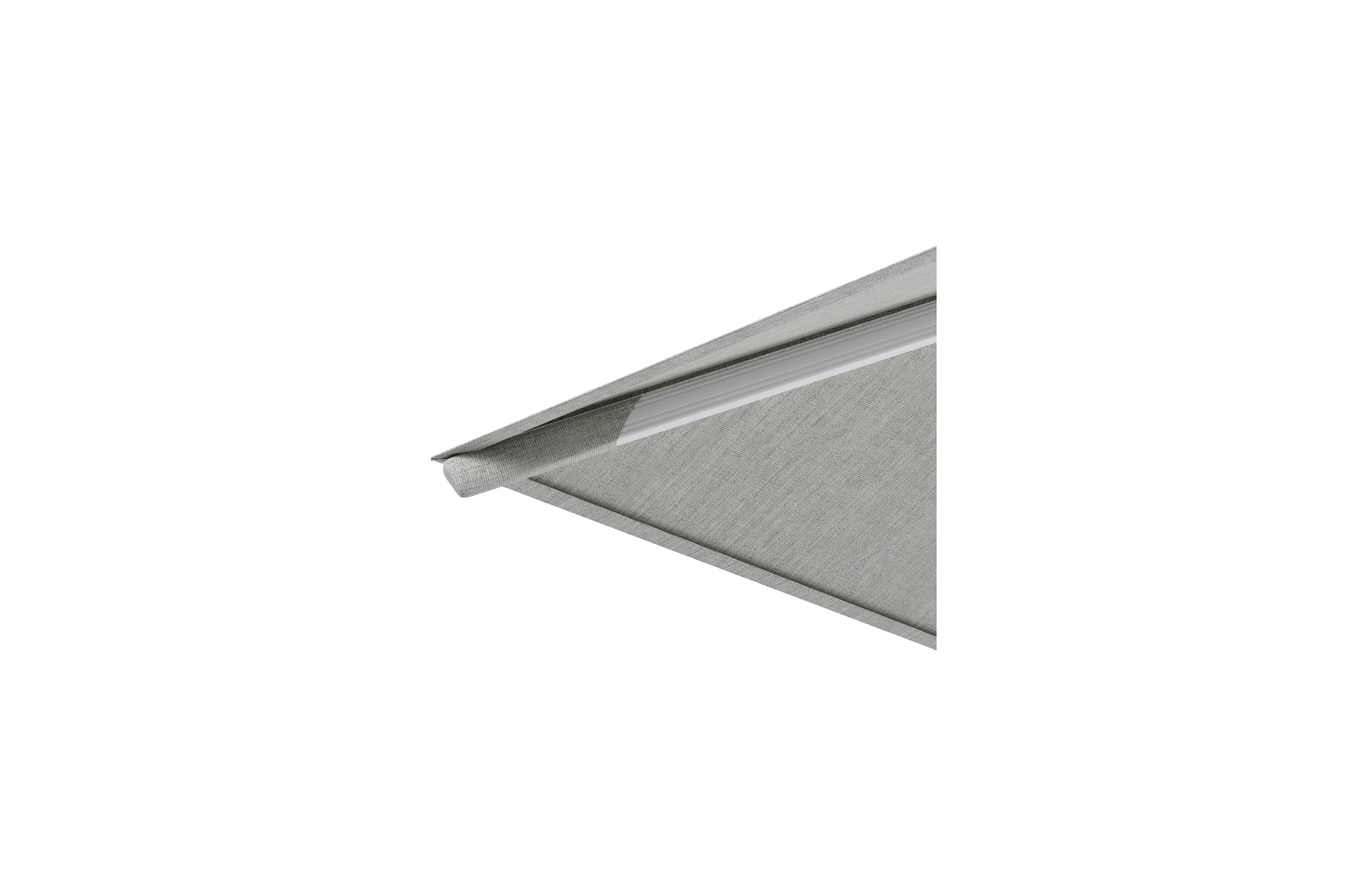 Rufina zweefparasol met tiltfunctie in wit aluminium met grijs sunbrella® premium parasoldoek - L1 300 x L2 300 cm (zonder voet)