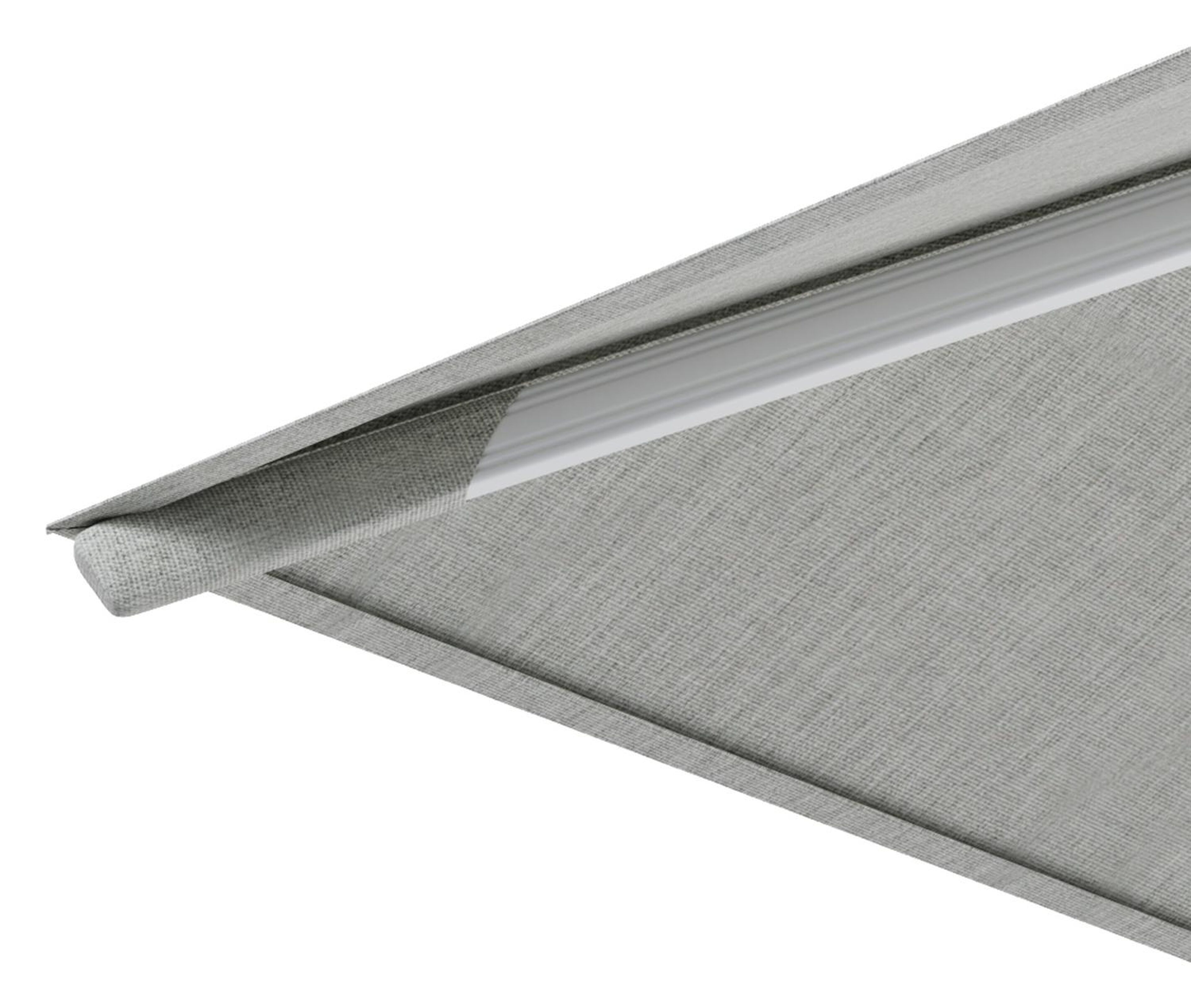 Parasol pendant Rufina avec fonction tilt en aluminium blanc avec toile de parasol en all weather sunbrella® premium gris - Larg1 300 x Larg2 300 cm (sans pied de parasol)