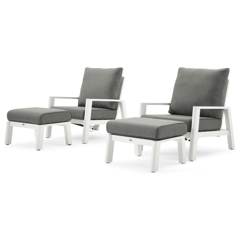 Cirello lounge 1-zit in wit aluminium