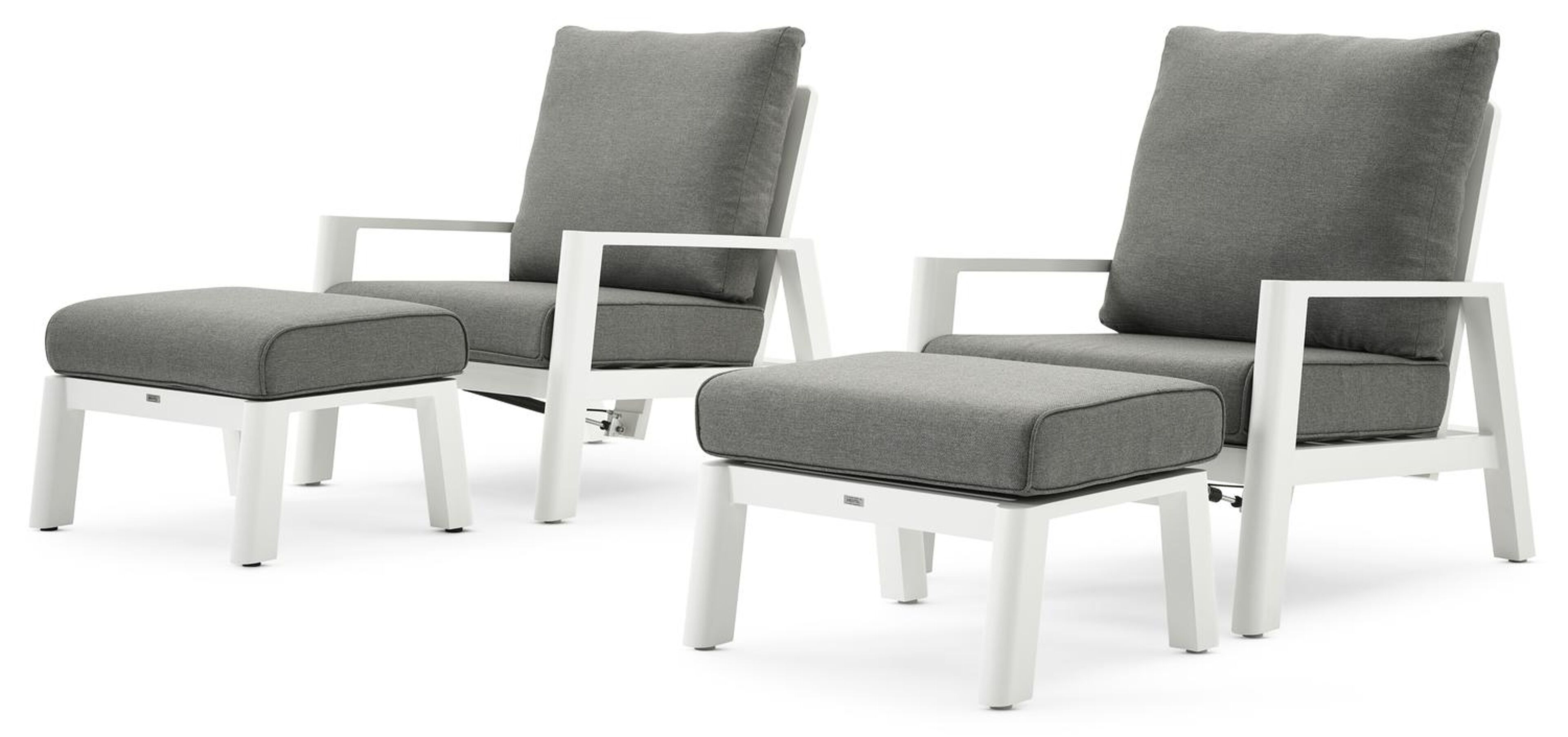 Cirello lounge 1-zit in wit aluminium