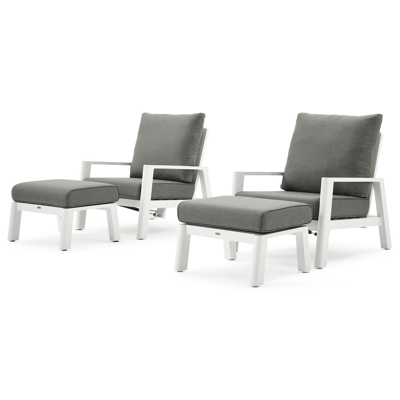 Cirello lounge 1-zit in wit aluminium